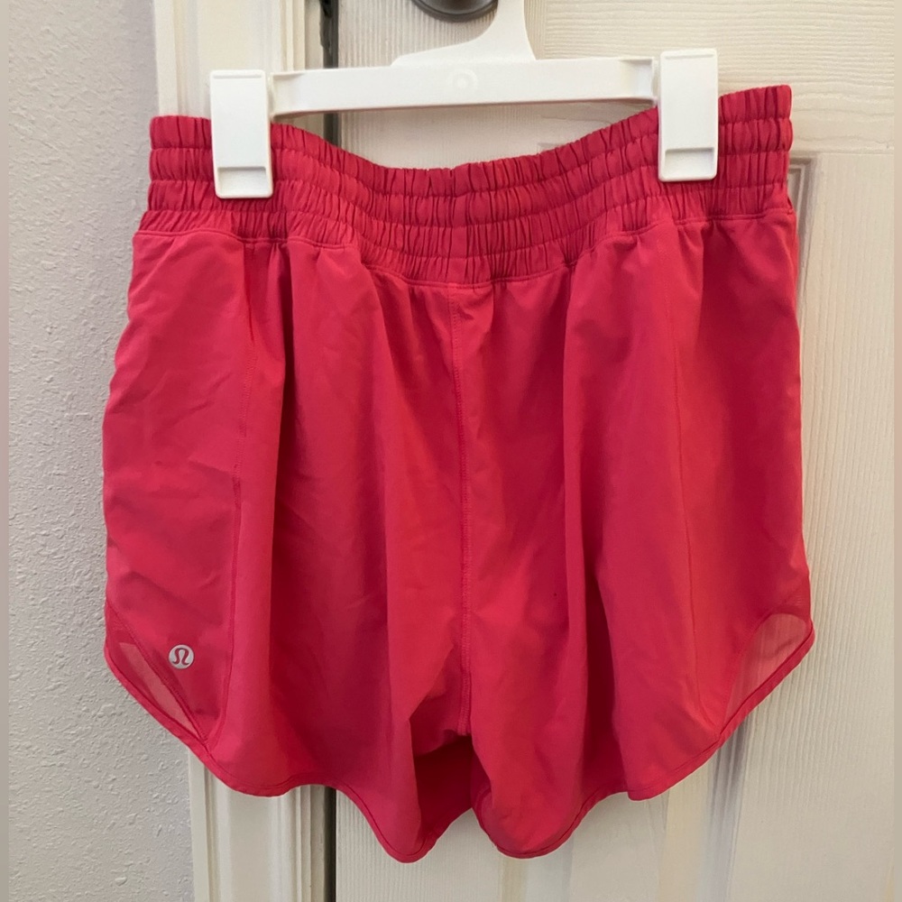 Lululemon Hotty Hot Lined Shorts Running Shorts Pink 4 inches